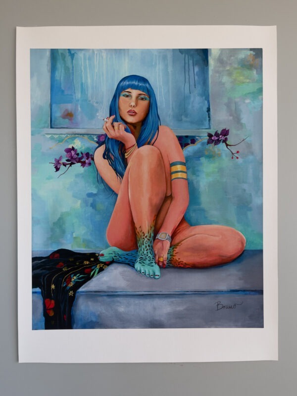 Smoker canvas print HAND EMBELLISHED - Image 2