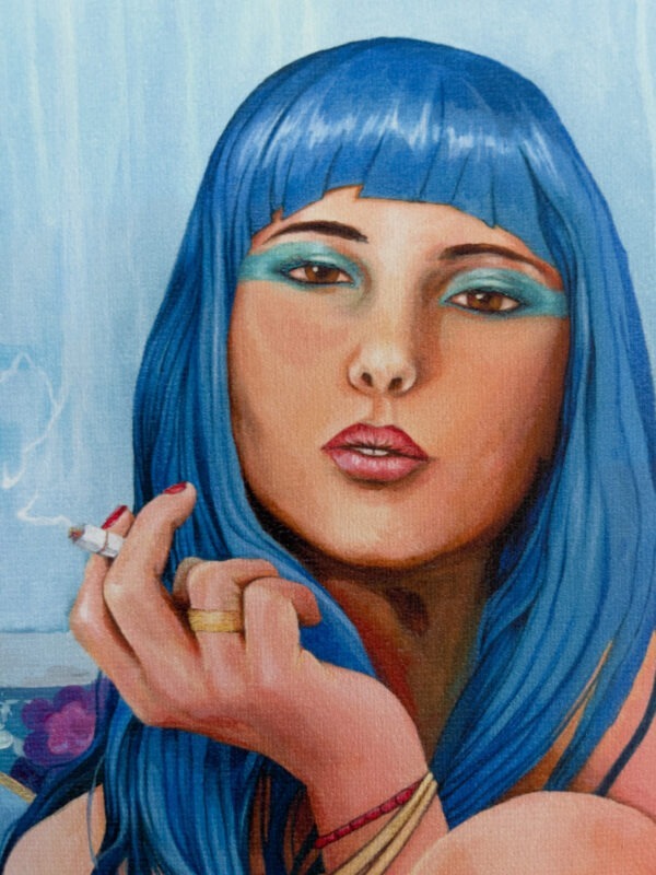 Smoker canvas print HAND EMBELLISHED - Image 6