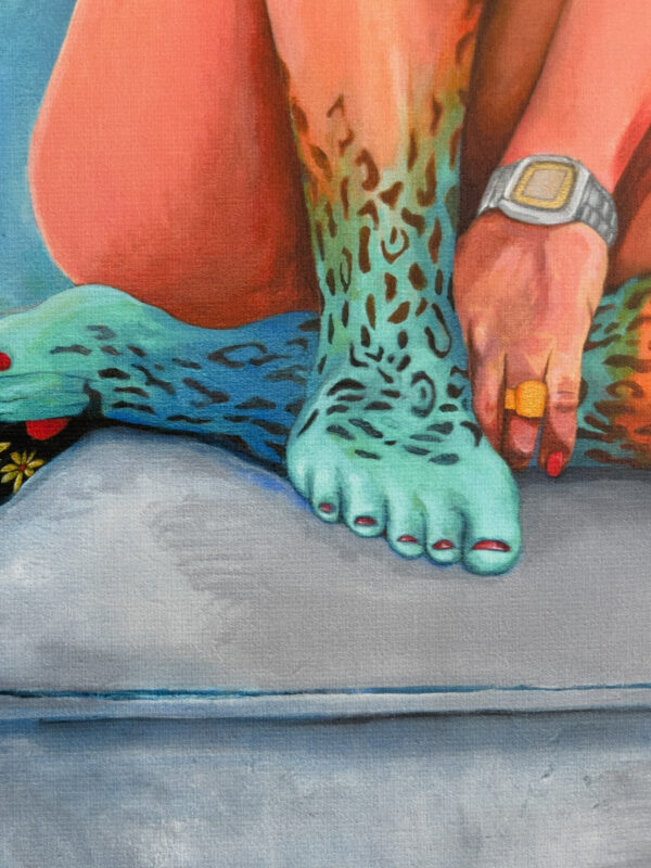 Smoker canvas print HAND EMBELLISHED - Image 4